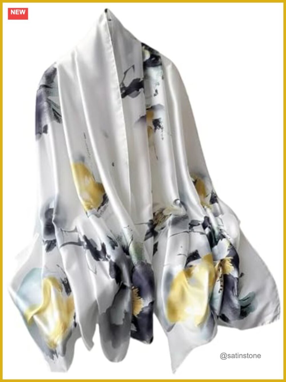 Women's Large Shawl Scarf Lightweight Silky Wrap Sun Protection